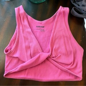 Garage Fuchsia Ribbed Crop Top